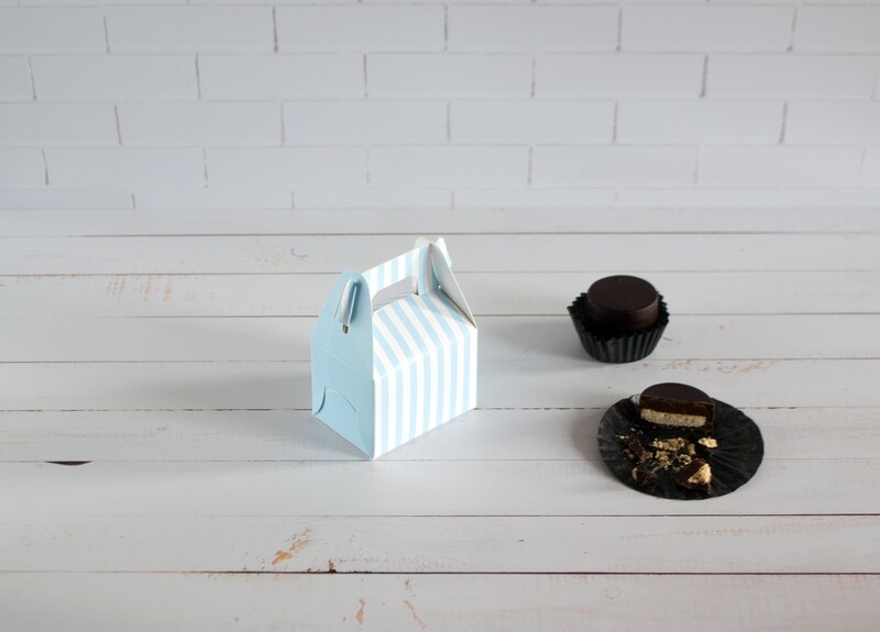 Mini Party Box 70x50x50mm Baby Blue Stripe (ea)