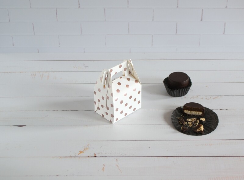 Mini Party Box 70 x 50 x 50 mm Rose Gold Dot (ea)