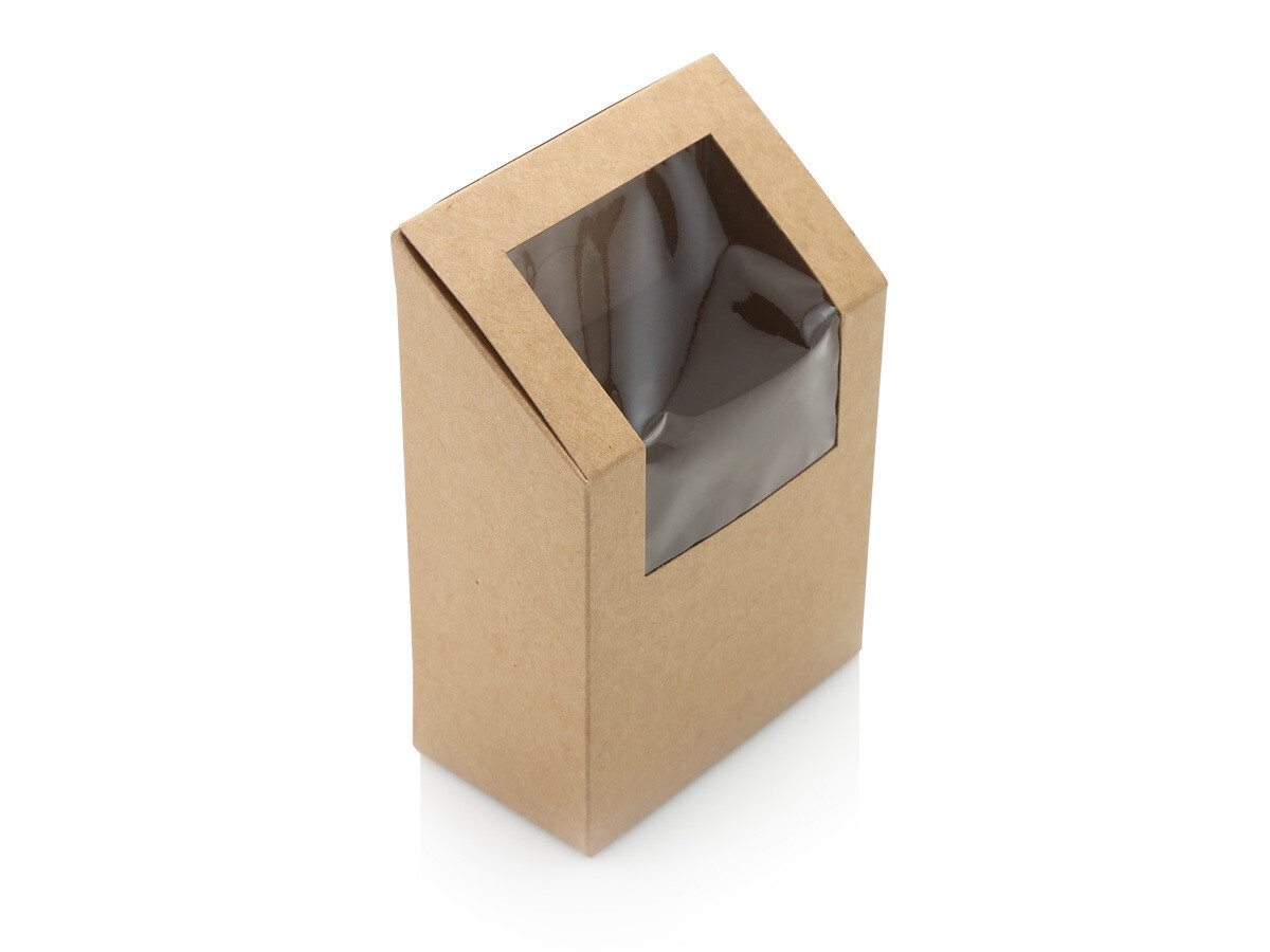 Kraft Half Wrap Box with PLA Window 13 x 5 x 9 cm (ea)