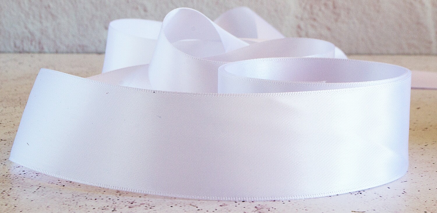 Satin Ribbon Luxury White 40 mm x 30 m (double faced)