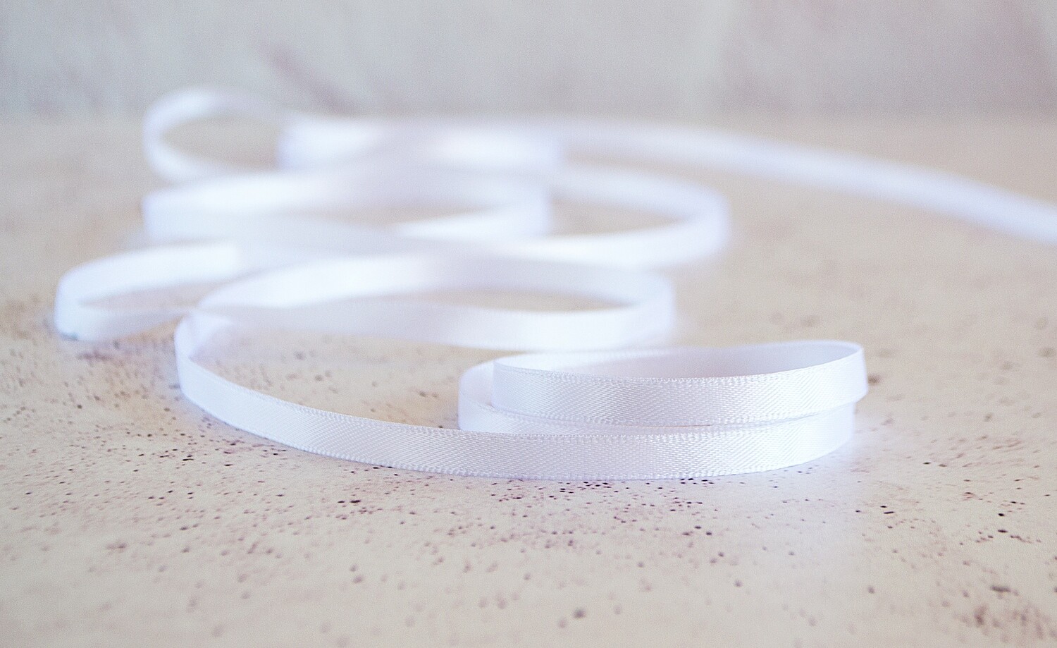 Satin Ribbon Luxury White 6 mm x 30 m (double faced)