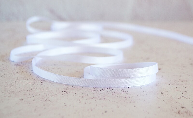 Satin Ribbon Luxury White 6 mm x 30 m (double faced)