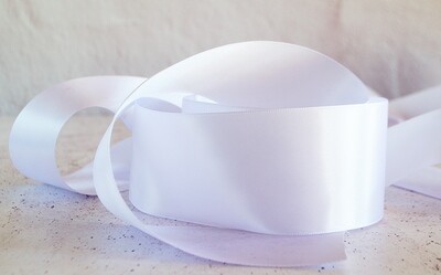 Satin Ribbon Luxury White 60 mm x 30 m (double faced)