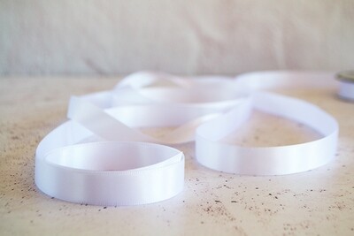 Satin Ribbon Luxury White 15 mm x 30 m (double faced)