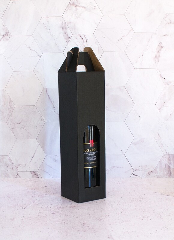 Box Corrugated Wine Bottle Pack 1 - Black (ea)