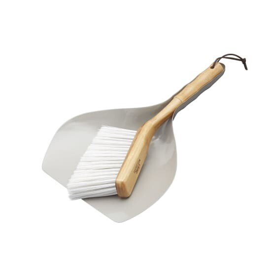 Living Nostalgia Metal Dustpan &amp; Brush Set Grey