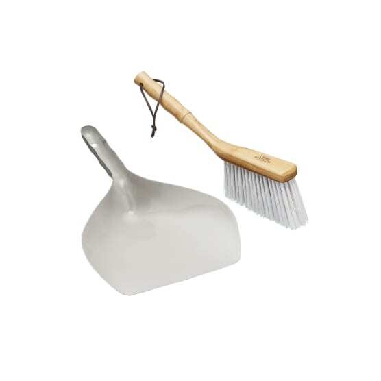 Living Nostalgia Metal Dustpan &amp; Brush Set Grey