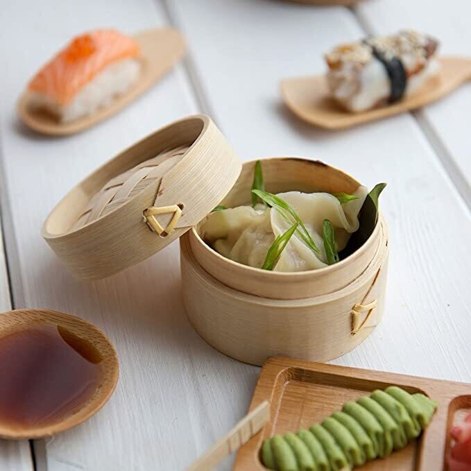 Bamboo Mini Steamer 50(H) x 75mm(D) (each)