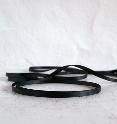 Satin Ribbon Luxury Black 6 mm x 30 m (double faced)