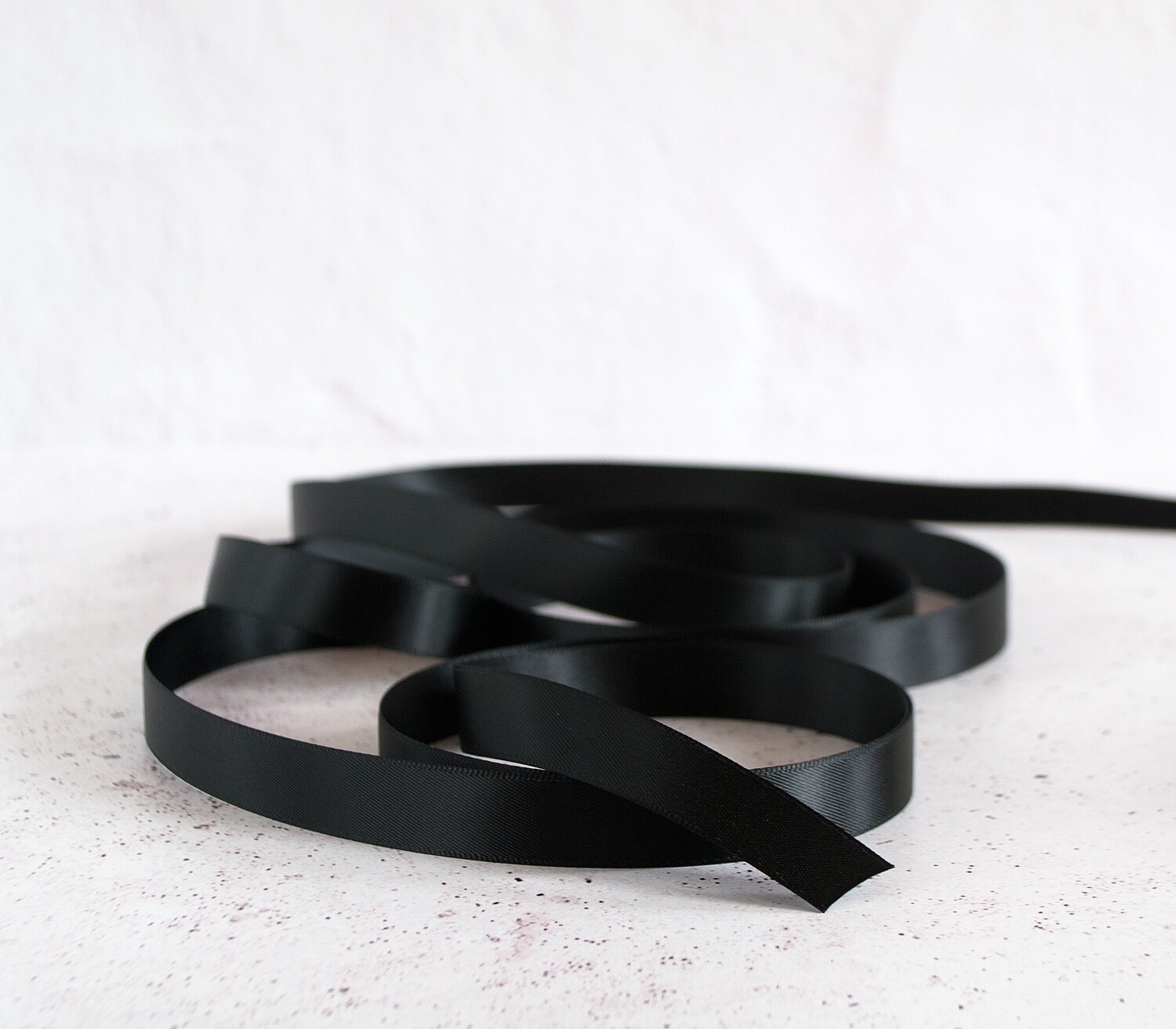 Satin Ribbon Luxury Black 15 mm x 30 m (double faced)