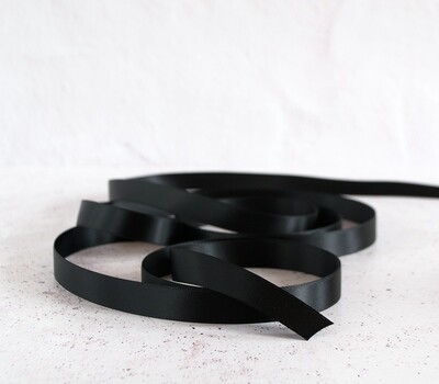 Satin Ribbon Luxury Black 15 mm x 30 m (double faced)