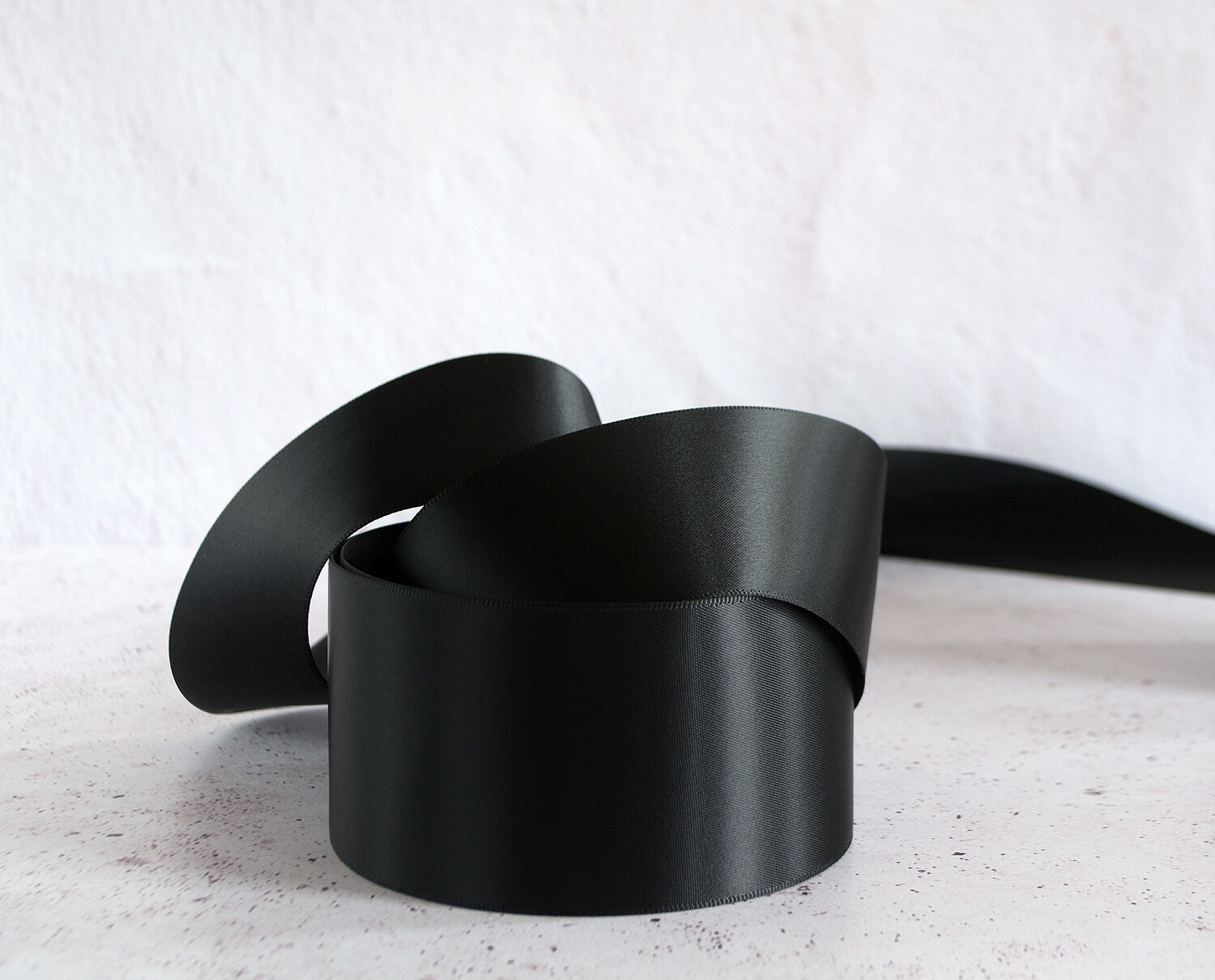Satin Ribbon Luxury Black 60 mm x 30 m (double faced)