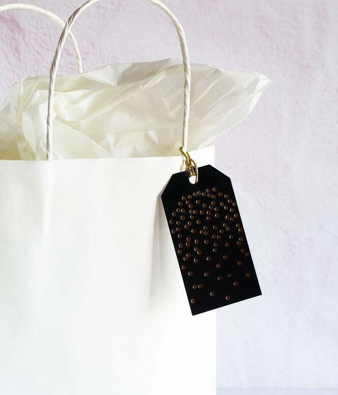 Gift Tag - Confetti Black &amp; Gold (3&#39;)