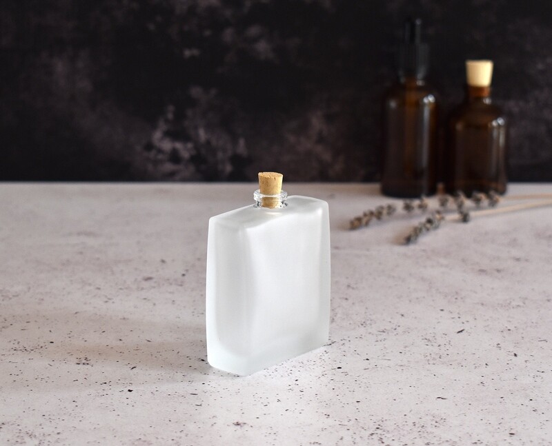 Frosted Glass Bottle Perfume Quest 50 ml - Cork Lid (RL1)