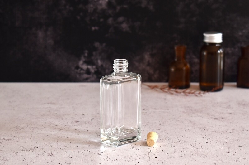 Clear Glass Perfume Bottle 58 ml - Cork Lid (ea)