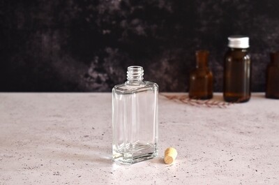 Clear Glass Perfume Bottle 58 ml - Cork Lid (ea)