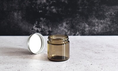 Amber Glass Jar Ointment 100 ml + Sil. Alum. Lid 58mm