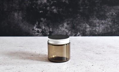 Amber Glass Jar Ointment 100ml - Sil. Alum. Lid 58mm