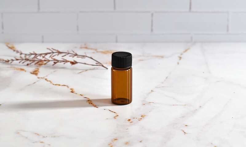 Amber Glass Bottle Vial 10 ml + Cap Black (C018/400BE)