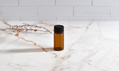 Amber Glass Bottle Vial 10ml - Cap Black (C018/400BE)