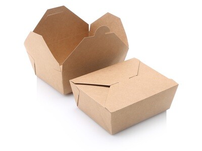 BIO Food Compostable (PLA) Lunch Box - Kraft #8 (Qty 50)