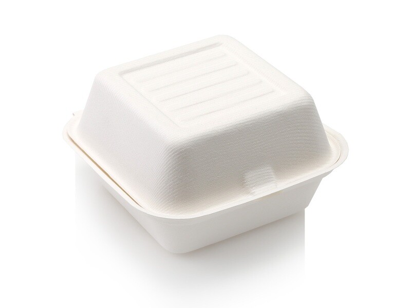 Compostable Clamshell Gourmet LRG Burger Box 800ml (Qty 50)