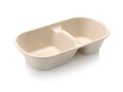 Earth Compostable Meal Tray 2 div 850 ml (Qty 50)