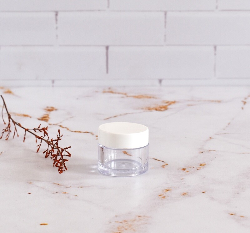Clear Perspex Jar 10 ml + White Lid