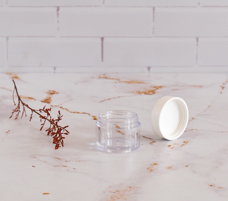 Clear Perspex Jar 10 ml + White Lid