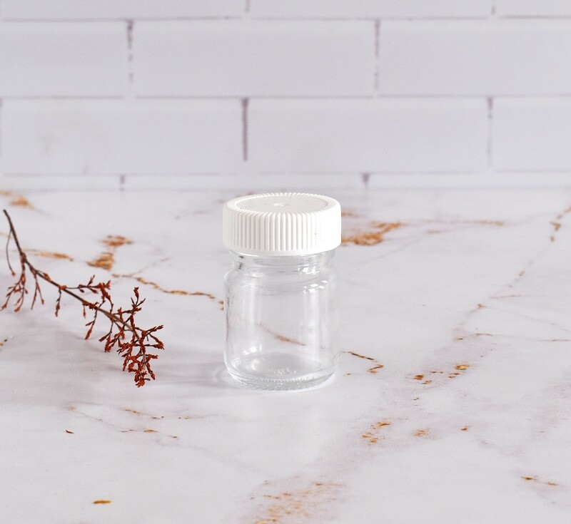 Glass Jar Ointment 25 ml + White Polyprop Lid