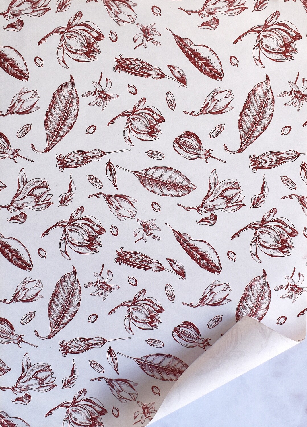 Bespoke Newsprint Reams 420x594 Vintage Flower Maroon (10&#39;s)
