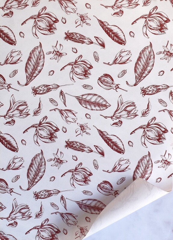 Bespoke Newsprint Reams 420x594 Vintage Flower Maroon (10&#39;s)