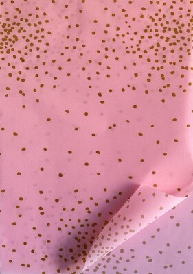 Tissue Paper 500x700mm - Confetti Dots Pink &amp; Gold (5&#39;s)