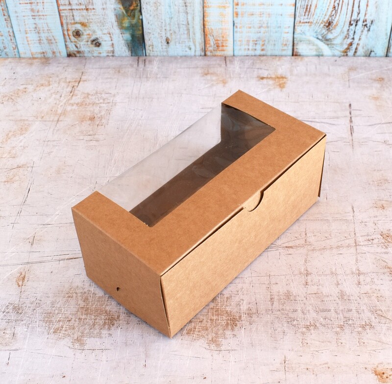 CupCake Box 2 Window Kraft 200 x 100 x 85 mm (ea)