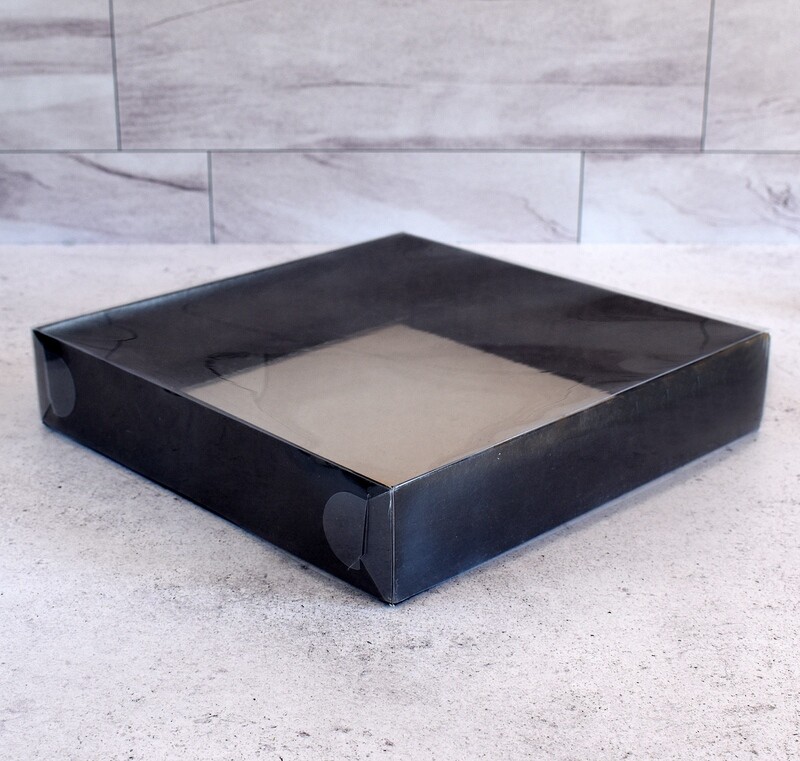 Gift Box Black Base PVC Lid 255x255x50 mm (ea)