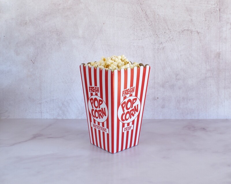 Box Popcorn Large Red &amp; White Stripe WORDS 140 x 140 x 240 mm