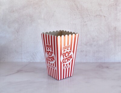 Box Popcorn Large Red & White Stripe 140x140x240mm (ea)
