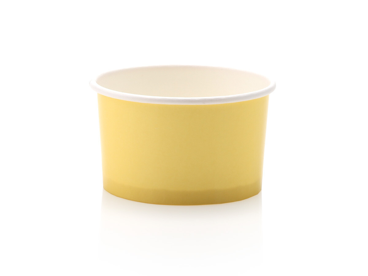 Tub Ice Cream Vintage 120 ml -  Pastel Yellow (50pc)