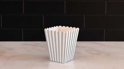 Box Popcorn Mini Silver Stripe 5 x 5 x 10 cm (each)