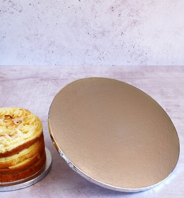 Cake Board Embossed Silver Round 12&quot; Thick (ea)