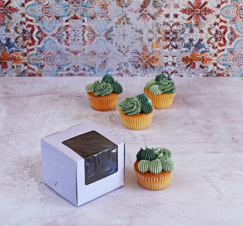 CupCake Single Window Purple - White Splash (ea)