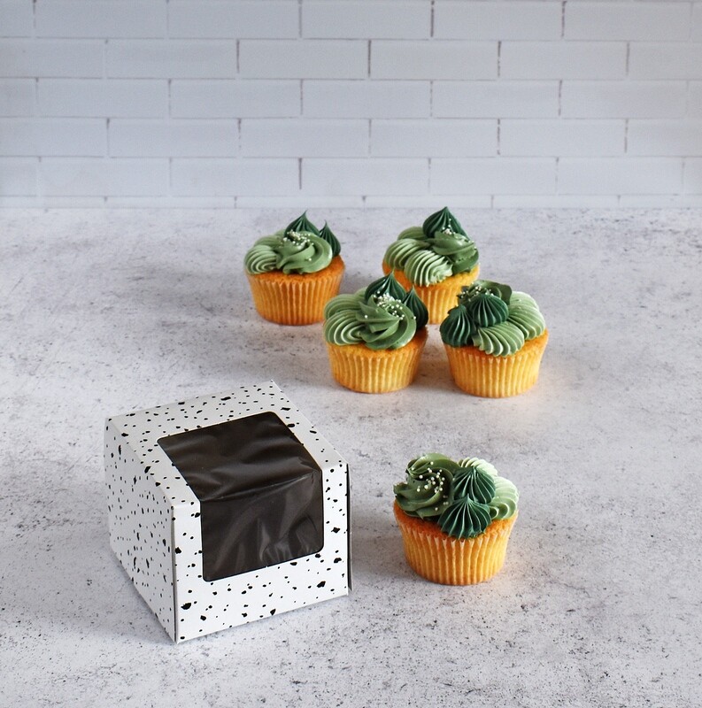 CupCake Single Window White - Black Splash (ea)