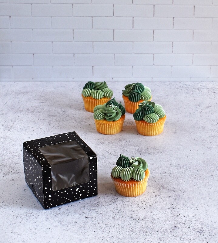 CupCake Single Window Black - White Splash (ea)
