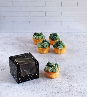 CupCake Single Window Black - White Splash (ea)