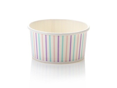 Tub Ice Cream Vintage 150 ml -  Multicoloured Stripe (50pc)