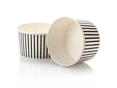 Tub Ice Cream Vintage 150 ml -  Black Stripe (50pc)
