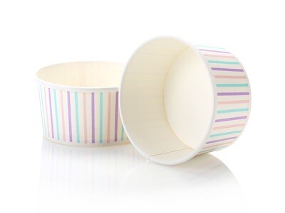Tub Ice Cream Vintage 180 ml -  Multicolor Stripe (50pc)