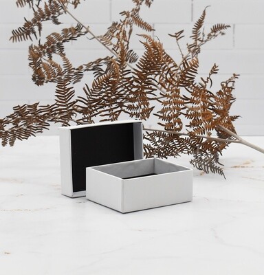 Chipboard Jewellery Velvet box-White 65 x 85 x 33 mm (each)