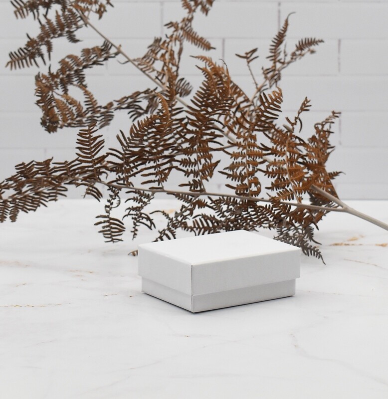Chipboard Jewellery Velvet box-White 65 x 85 x 33 mm (each)