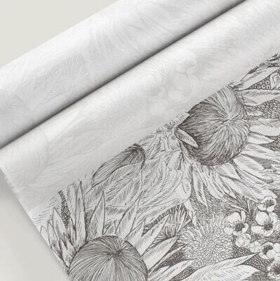 Tissue Paper - Wild Garden - Grey on White (Qty 5)